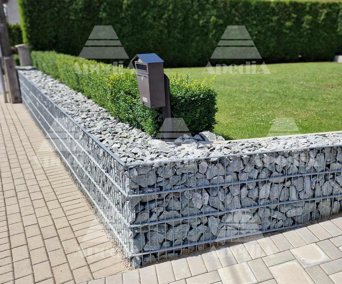 Gabionstaketet Diamant gabionmur 